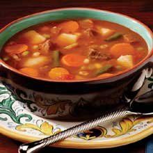 Campbells Frozen Condensed Vegetable Beef Barley Soup - 4 lb. tray, 3 per case