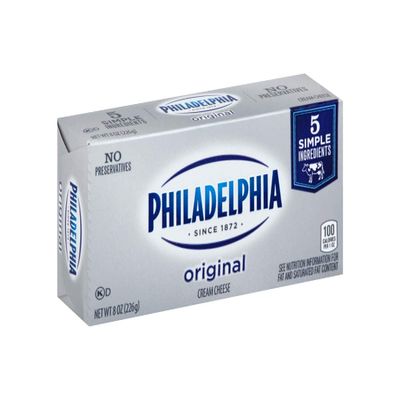 Kraft Philadelphia Original Cream Cheese - Rigid Box, 8 Ounce -- 36 per case.