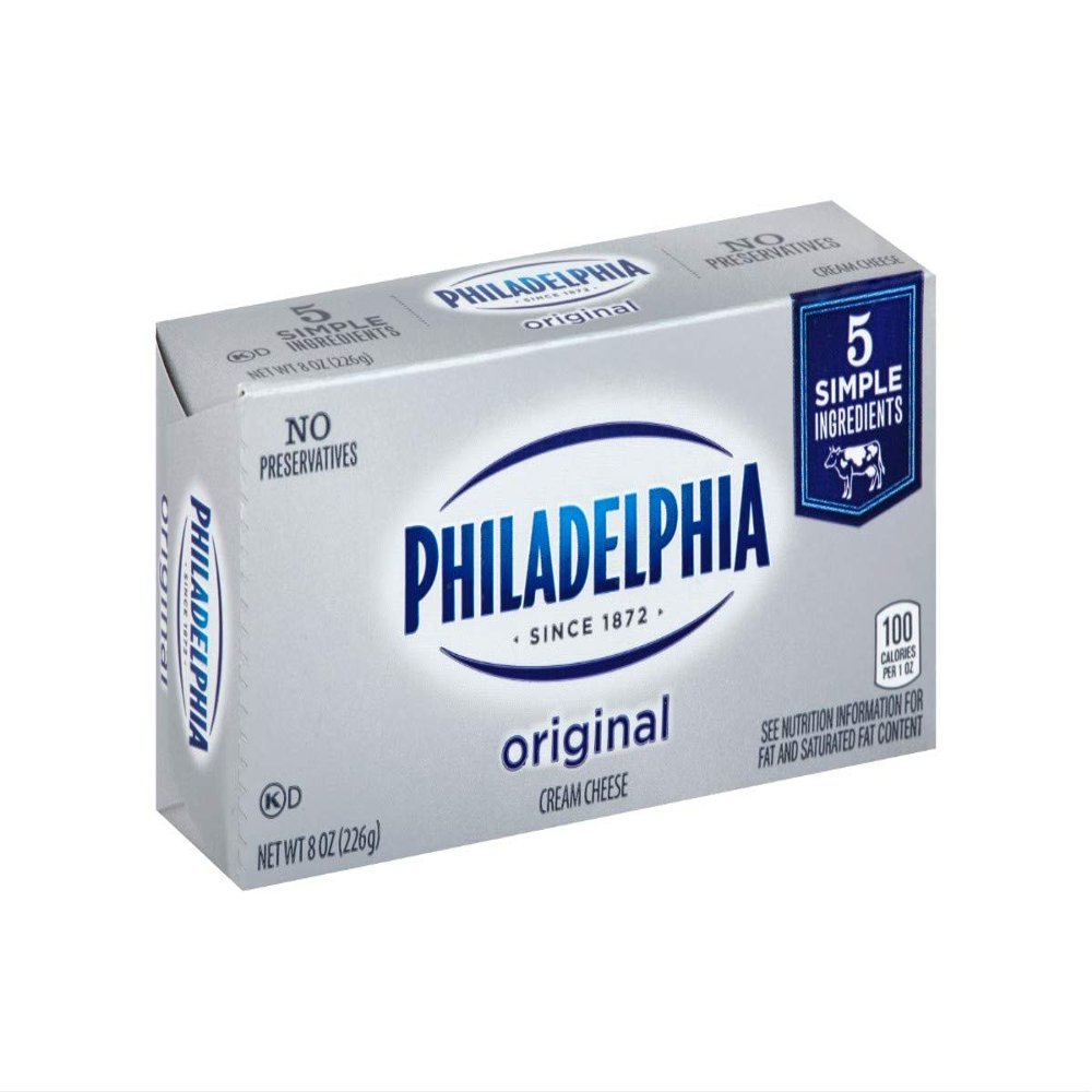 Kraft Philadelphia Original Cream Cheese - Rigid Box, 8 Ounce -- 36 per case.
