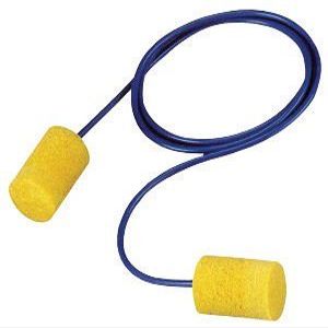 3M 311-1081 Single Use Classic Cylinder Shape PVC Foam Corded Earplugs With Vinyl Cord (1 Pair Per Poly Bag, 500 Pair Per Dispenser Box) (500/PR)