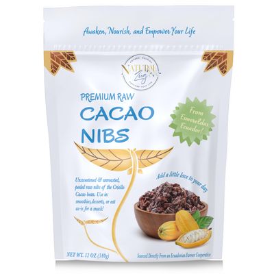 Ecuadorian Criollo Cacao Nibs (Raw, Organic) 12 oz