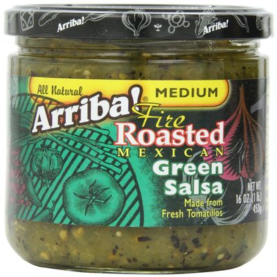 Arriba! Fire Roasted Mexican Medium Green Salsa, 16 Ounce Jars (Pack of 4)