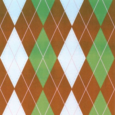3" Round ~ Black & Green Diamond Plaid ~ Edible Cake/Cupcake Topper - d2833