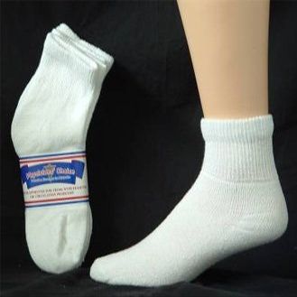 Diabetic Crew Socks (1 Dozen Pairs) (13-15, White)