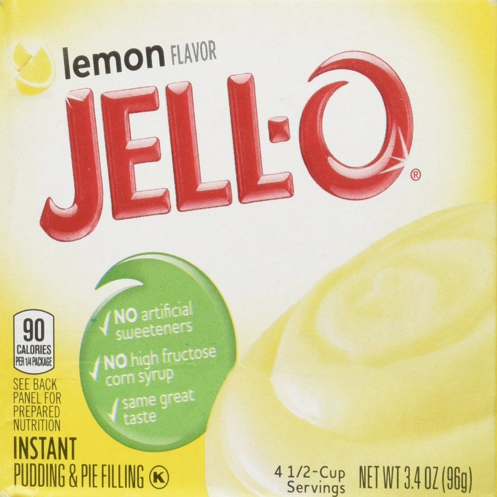 Jell-O Instant Pudding & Pie Filling Mix, Lemon Flavored, Fat Free, Quick & Easy Dessert, 3.4 oz (Pack of 4)