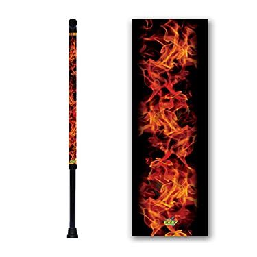 Walking Cane T Handle Derby Adjustable Aluminum Real Flames Design Men or Women