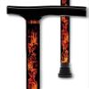 Walking Cane T Handle Derby Adjustable Aluminum Real Flames Design Men or Women view 2