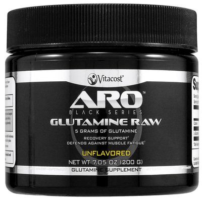 ARO-Vitacost Black Series Glutamine Raw Unflavored - 5 Grams - 7.05 oz (200 g)