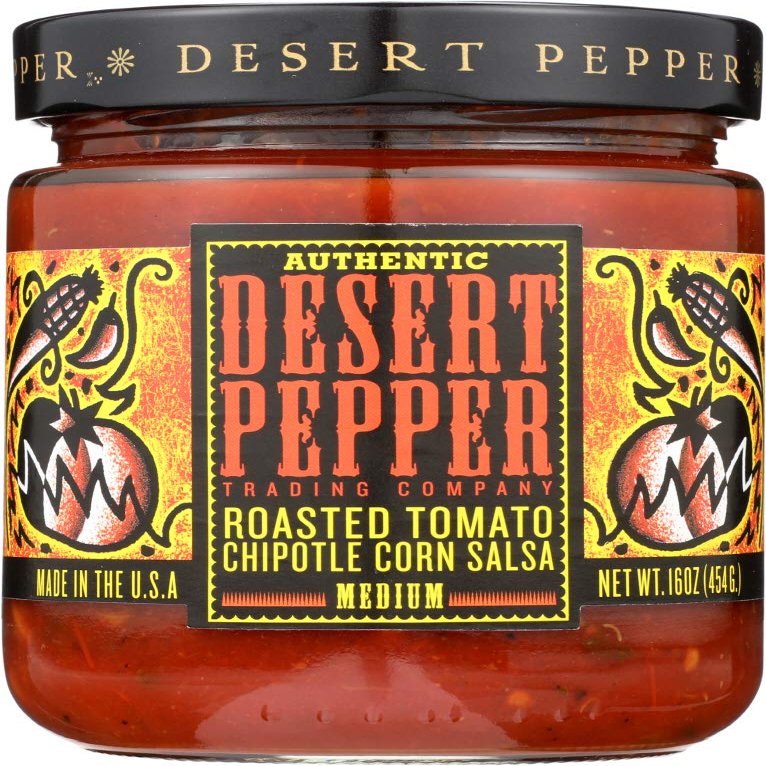 Desert Pepper Roasted Tomato Chipotle Corn Salsa 16 Oz (Pack of 6)