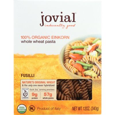 Jovial 100 % Organic Whole Grain Einkorn Fusilli, 12-ounce Boxes (Pack of 12)
