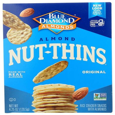 Blue Diamond Almond Nut Thin Crackers 4.25 Oz (Pack of 12)