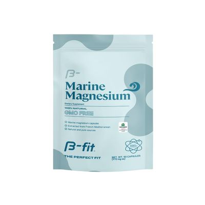B-FIT B Marine Magnesium - 90 Capsules - 3-Month Supply - High Bioavailability Magnesium Supplement - No Additives & Gluten Free - Good Absorption - Simag Certified