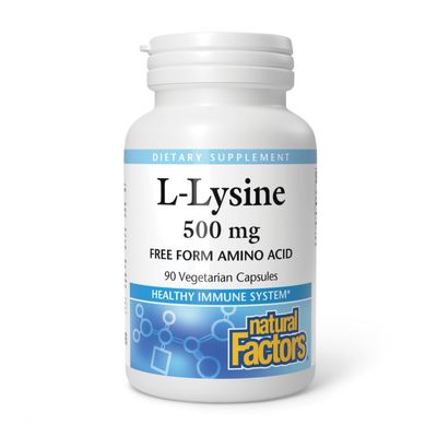 Natural Factors - L-Lysine, Supports Healthy Immune System Function, 90 Vegetarian Capsules