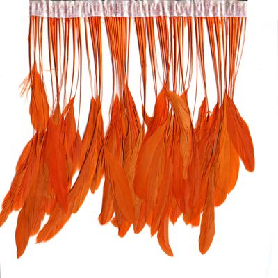 Zucker Feather Products Bleached Stripped Coque Feather, 6 to 8-Inch, Orange