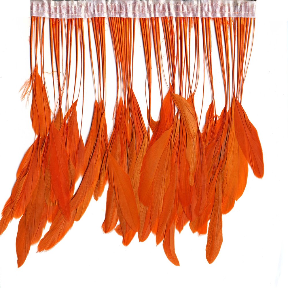 Zucker Feather Products Bleached Stripped Coque Feather, 6 to 8-Inch, Orange