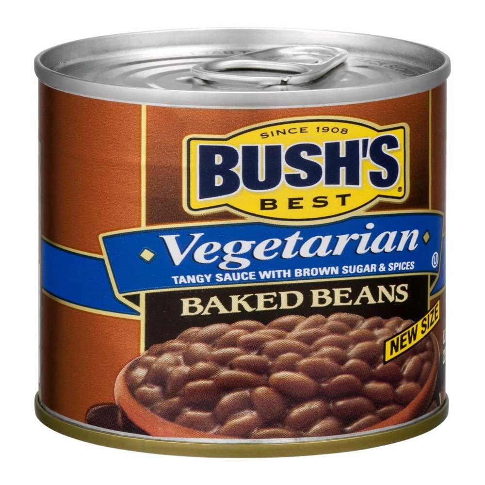 BUSH'S BEST Vegetarian Baked Beans- Canned Beans, Baked Beans,Kosher, Source of Plant Based Protein and Fiber, Low Fat, Gluten Free 8.3 OZ (Pack of 12)