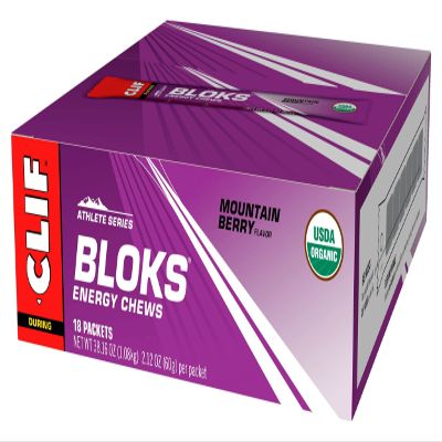 Clif Bar Shot Bloks Electrolyte Chews Mtn Berry 18 Packets