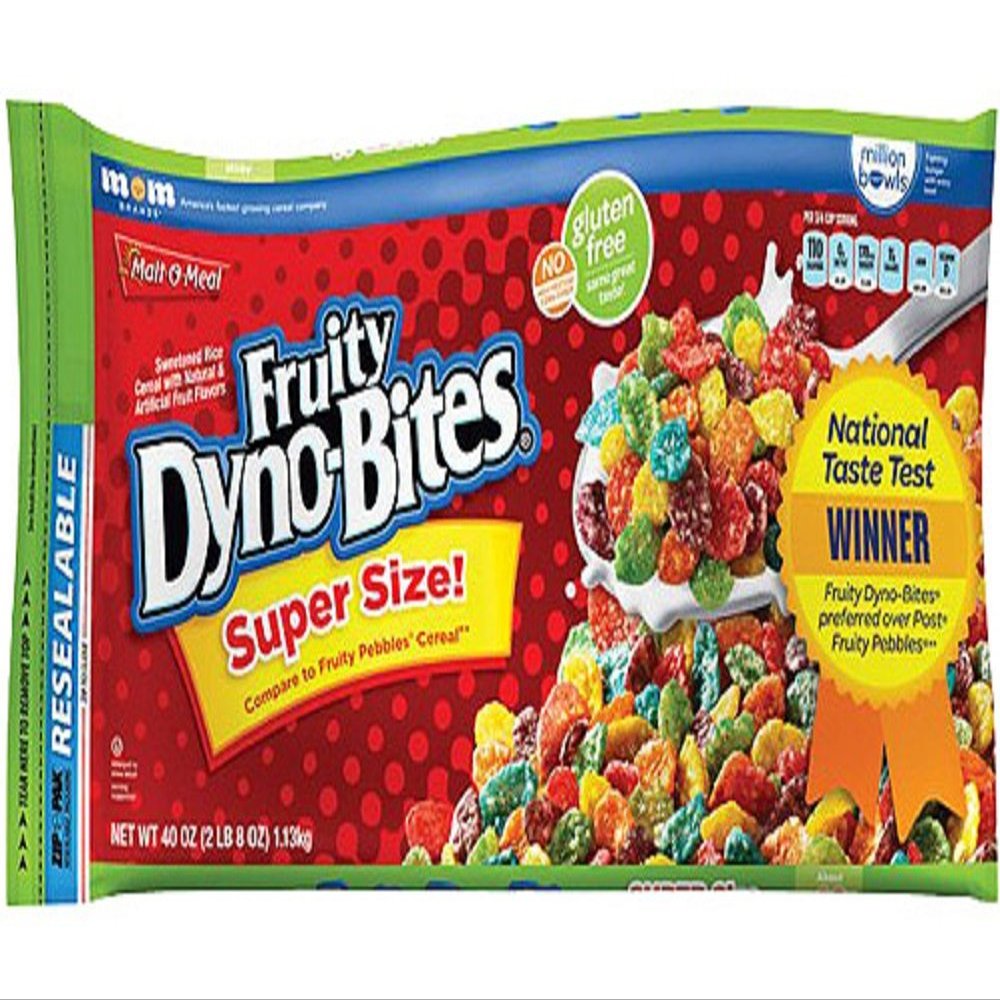Malt-O-Meal, Dyno-Bites Fruity Cereal, 40oz Bag (Pack of 4)