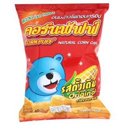 Corn Puff Original Flavoured Natural Corn Chips 40g. (Pack of 2)