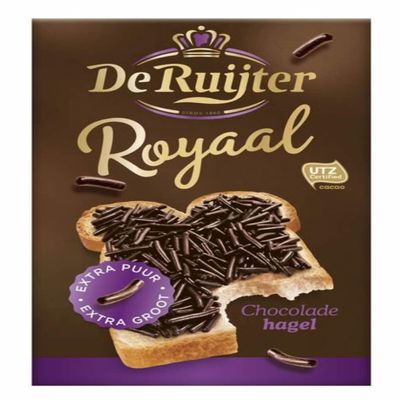 De Ruyter Chocoadehagel XL (supersized sprinkles) - Royale Dark Chocolate (43% Cacao) (Chocolate Sprinkles XL Dark Chocolate) (14 Oz.) by De Ruijter