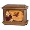 Wood Cremation Urn - Walnut Butterfly Octagon view 1