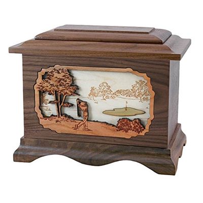 Wood Cremation Urn - Walnut Golf Ambassador