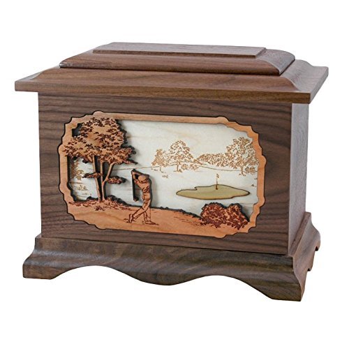 Wood Cremation Urn - Walnut Golf Ambassador