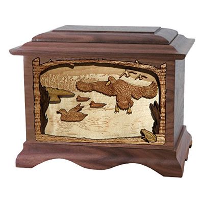 Wood Cremation Urn - Walnut Marshland Duck Ambassador