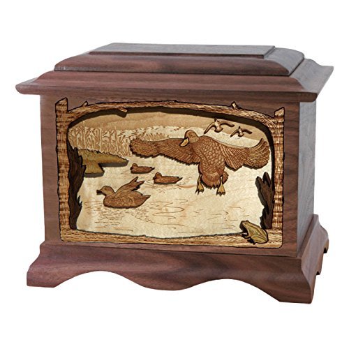 Wood Cremation Urn - Walnut Marshland Duck Ambassador