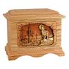 Wood Cremation Urn - Oak Desert Coyote Ambassador view 1