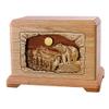 Wood Cremation Urn - Oak Bear Hampton view 1