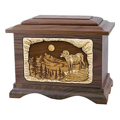 Wood Cremation Urn - Walnut Ram Ambassador