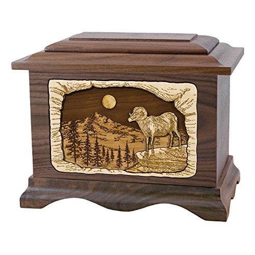 Wood Cremation Urn - Walnut Ram Ambassador