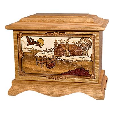 Wood Cremation Urn - Oak Cabin Ambassador