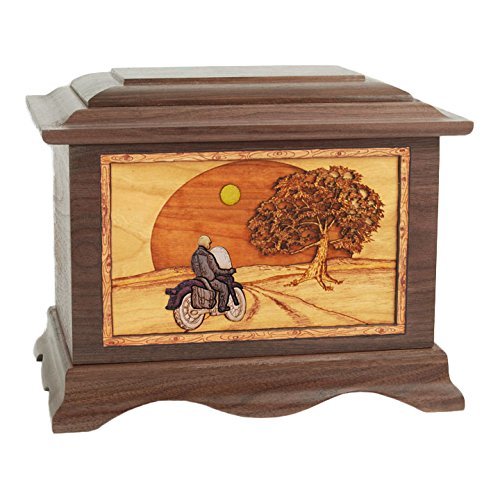 Wood Cremation Urn - Walnut Motorcycle Ambassador