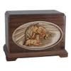 Wood Cremation Urn - Walnut Horse Hampton view 1