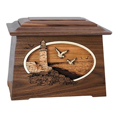 Wood Cremation Urn - Walnut Sea Coast Astoria