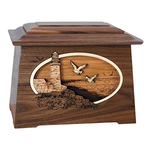 Wood Cremation Urn - Walnut Sea Coast Astoria