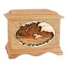 Wood Cremation Urn - Oak Dolphins Ambassador view 1