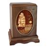 Wood Cremation Urn - Walnut Sail Ship view 1