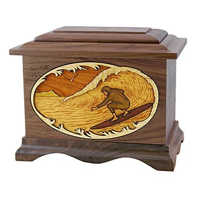 Wood Cremation Urn - Walnut Surfer Ambassador
