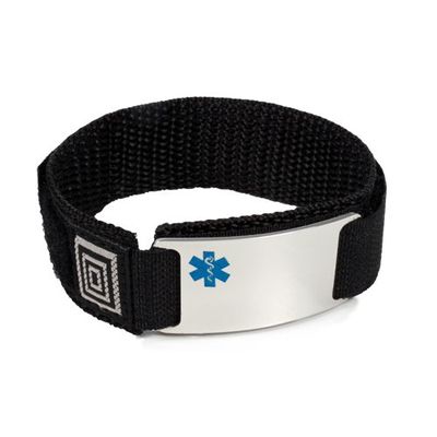 Allergic to NSAIDs Sport Medical ID Alert Bracelet with Black Adjustable Wrist Band Wrist Band.