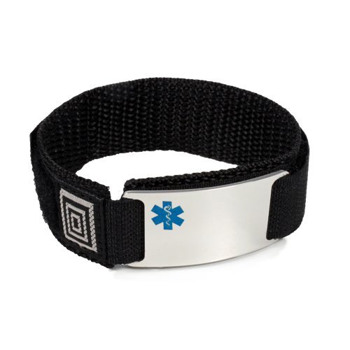Allergic to NSAIDs Sport Medical ID Alert Bracelet with Black Adjustable Wrist Band Wrist Band.