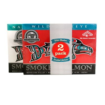 Alaska Smokehouse Smoked Salmon Duo-Original, Sockeye, 16 Ounce
