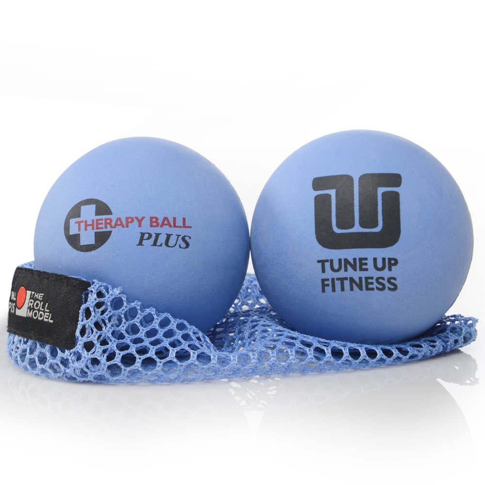Tune Up Fitness Therapy Ball PLUS Pair in Tote | Lacrosse Ball Upgrade - Massage Therapy Balls for Myofascial Release | Neck, Lower Back Pain, Sciatica, Shoulder Tension Relief, Physical Therapy