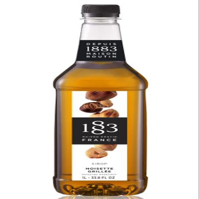 1883 Roasted Hazelnut Syrup for Drinks  Premium French Coffee Syrup  Made in France  1 Liter Bottle  Perfect for Lattes, Cocktails & Desserts