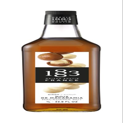 1883 Macadamia Nut Syrup for Drinks, Made in France, 1 Liter Glass Bottle