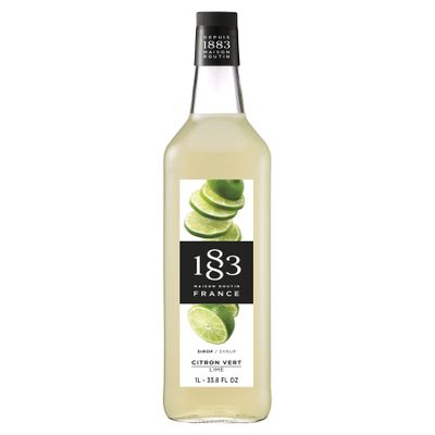 1883 Lime Syrup for Drinks, Made in France, 1 Liter Glass Bottle