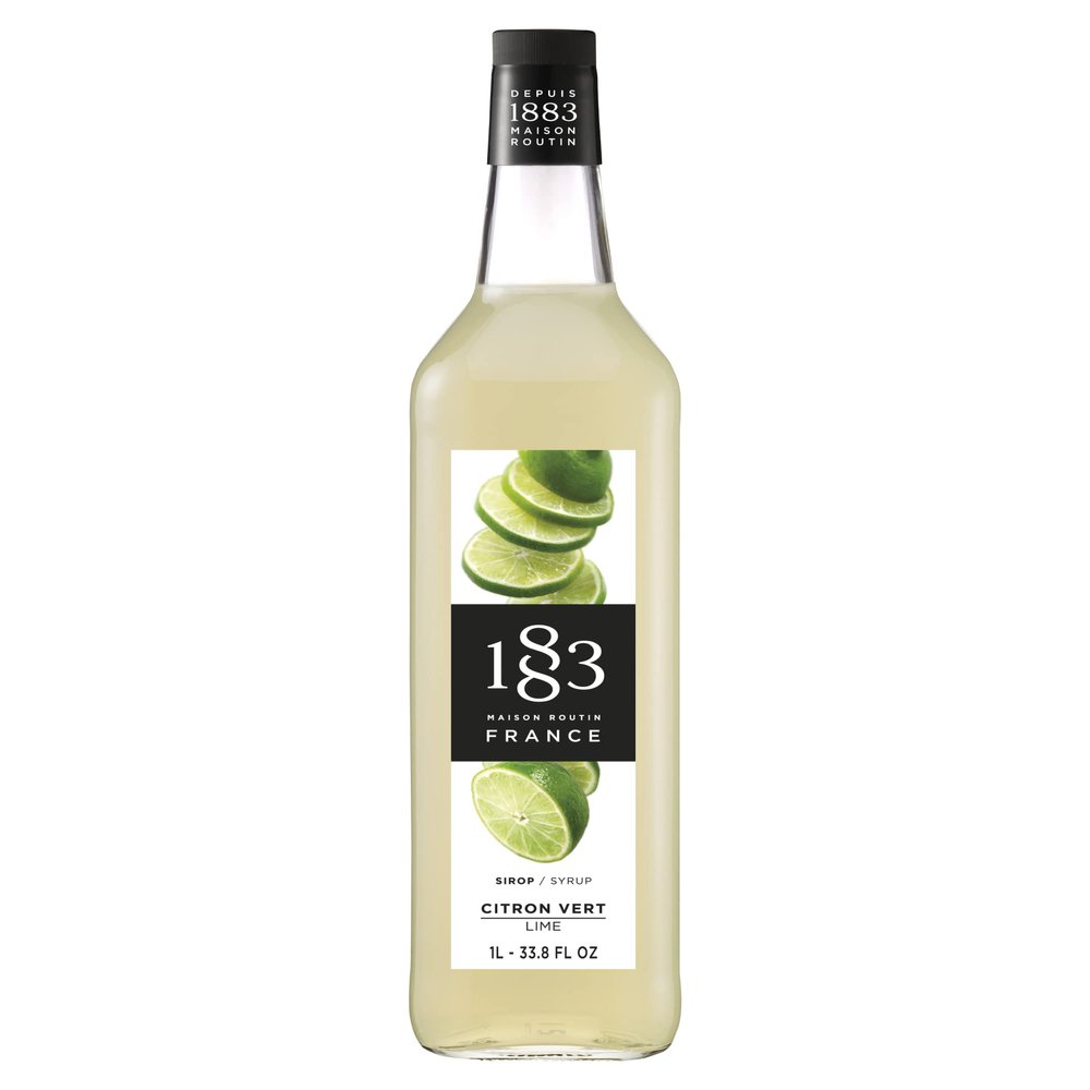 1883 Lime Syrup for Drinks, Made in France, 1 Liter Glass Bottle