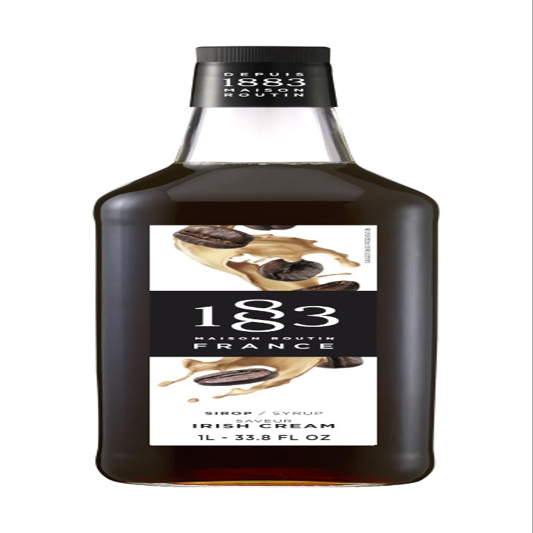 1883 Coffee Syrup, Irish Cream Syrup for Drinks, 1 Liter Plastic Bottle